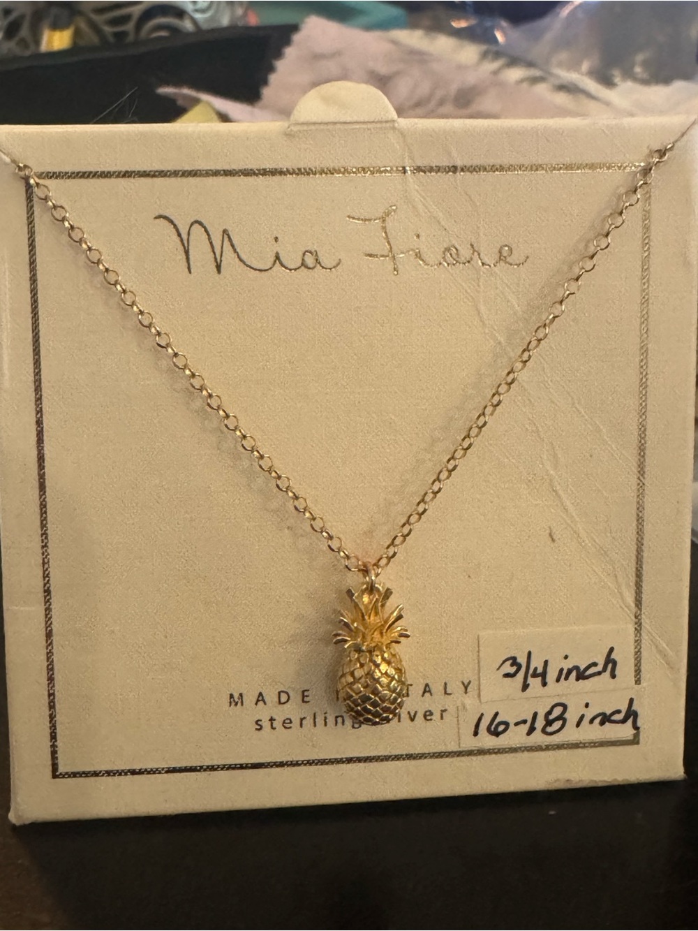 Mia fiore Gold Pineapple Pendant Necklace